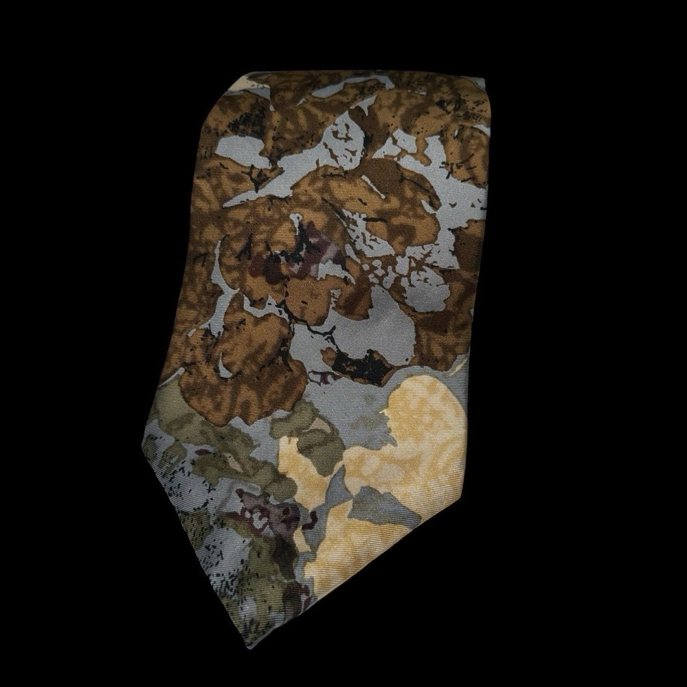 Vintage Oscar de La Renta Couture Collection Necktie Autumn Watercolors 58"